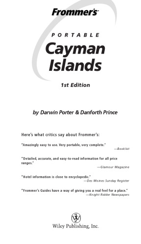 Frommer's Portable Cayman Islands. Frommer's Portable Series, Book 80