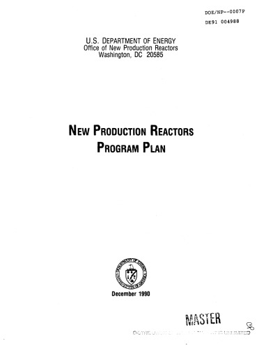 New production reactors program plan