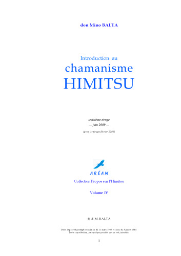 Introduction au chamanisme Himitsu