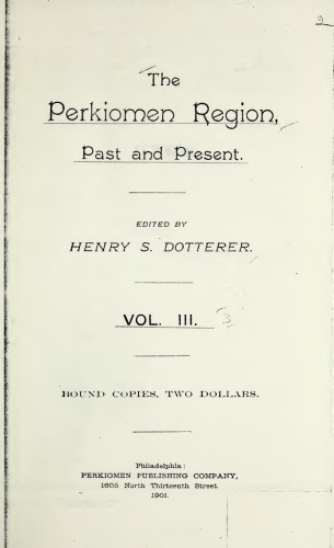 The Perkiomen Region, Past and Present