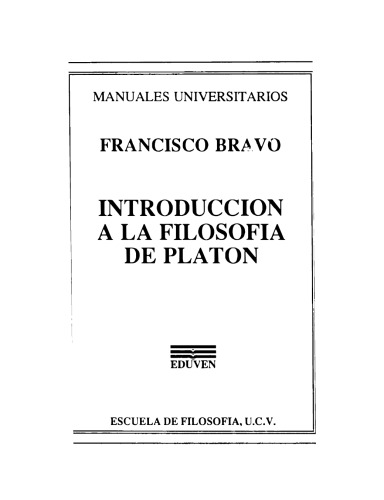 Introducción a la filosofía de Platón