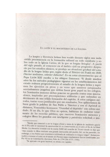 El Latín y el Magisterio de la Iglesia (Curso de Latín Eclesiástico)