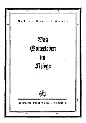 Das Gotterleben im Kriege