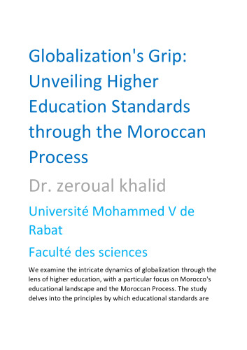 Globalization's Grip Unveiling Higher Education Standards through the Moroccan Process