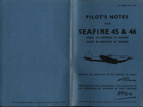 Pilot's Notes - Seafire 45 and 46 (fighter) [A.P. 2280 F,G PN]