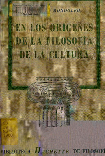 En los origenes de la filosofia de la cultura
