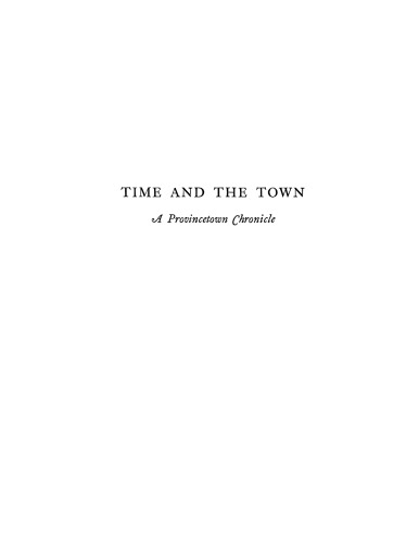 Time and the town: a Provincetown chronicle