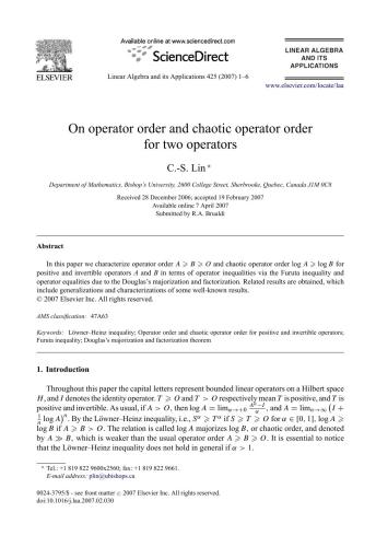 Linear Algebra and its Applications. Volume 425