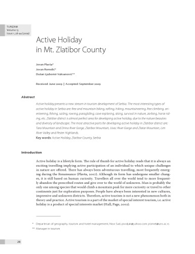 Active Holiday in Mt. Zlatibor County, Serbia