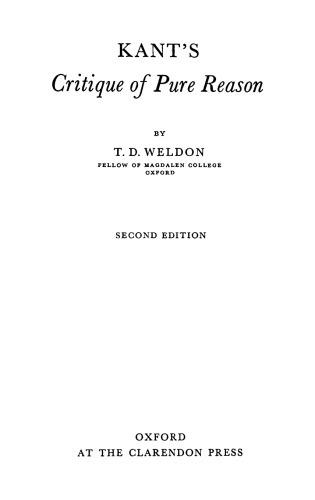Kant's Critique of Pure Reason (2nd edition)