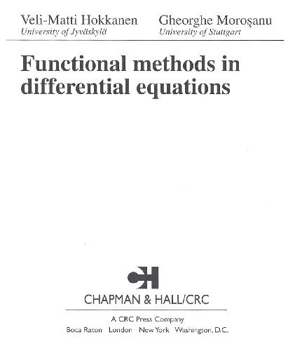 Functional Methods For Differential Equaqtions