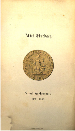 Die Siegel der Abtei Eberbach im 13. und 14. Jahrhundert