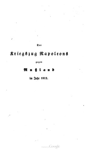 Der Krieg Napoleons gegen Rußland im Jahr 1812
