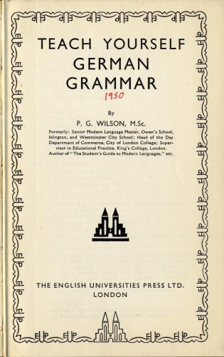Teach Yourself German Grammar