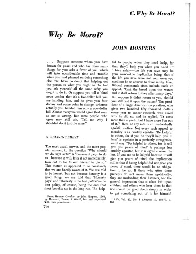 Why Be Moral?