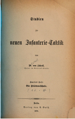 Studien zur neuen Infanterie-Taktik