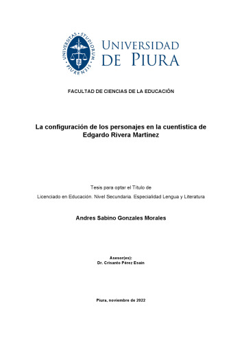 La configuración de los personajes en la cuentística de Edgardo Rivera Martínez