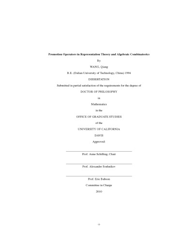 Promotion Operators in Representation Theory and Algebraic Combinatorics