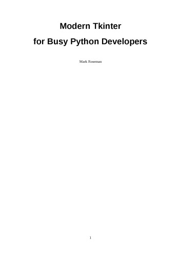 Modern Tkinter for Busy Python Developers