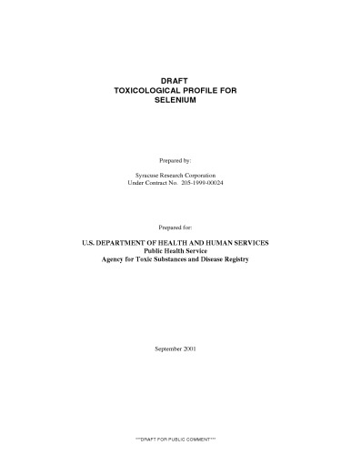Toxicological profiles - Selenium