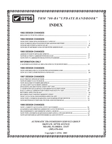 THM 700R4 (4L60) ATSG Update Handbook