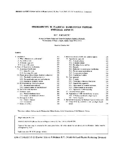 Stochasticity in classical Hamiltonian systems: universal aspects