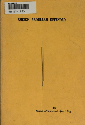 Sheikh Abdullah Defended