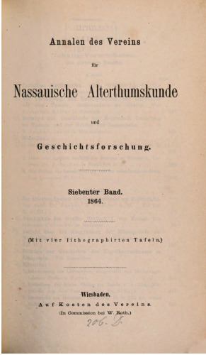 Annalen des Vereins für Nassauische Altertumskunde und Geschichtsforschung