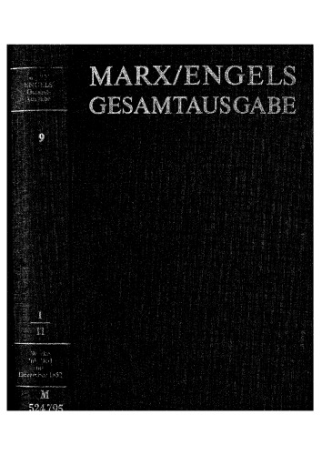 Werke, Artikel, Entwürfe Juli 1851 bis Dezember 1852