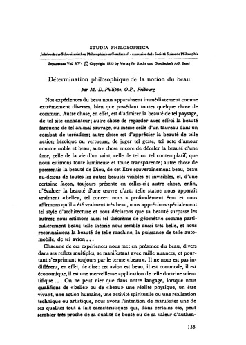 Détermination philosophique de la notion du beau