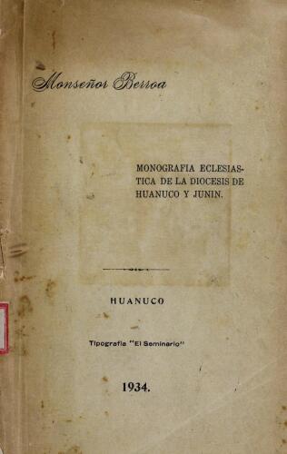 Monografía de la diócesis de Huánuco