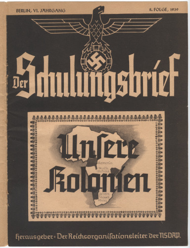 NSDAP Schulungsbrief 1939_08 „Unsere Kolonien“