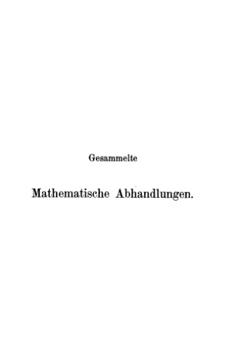 Gesammelte mathematische Abhandlungen, Band 1