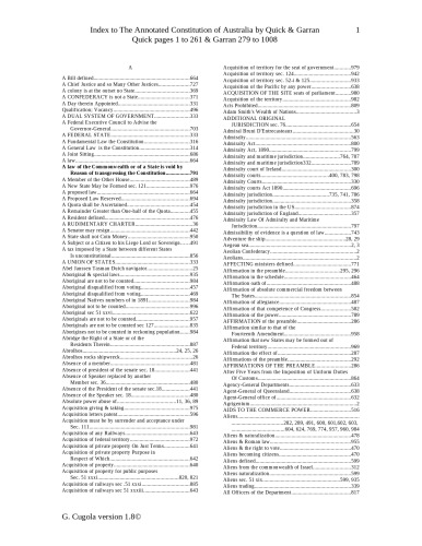 The Annotated Constitution of Australia by Quick & Garran