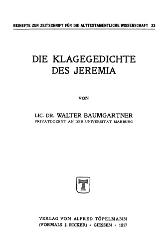 Die Klagegedichte des Jeremia