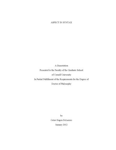 Aspect in Syntax