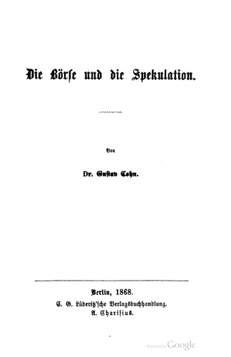 Die Börse und die Spekulation