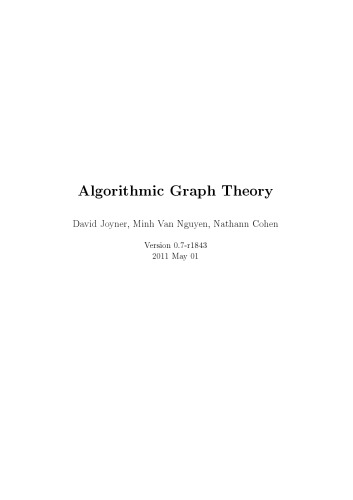 Algorithmic Graph Theory