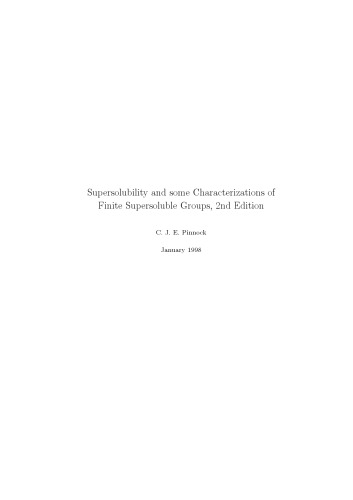 Supersolubility and some Characterizations of Finite Supersoluble Groups