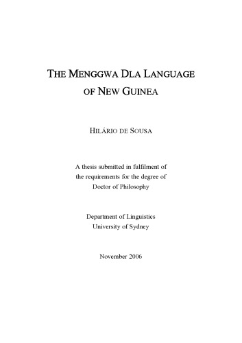 The Menggwa Dla language of New Guinea