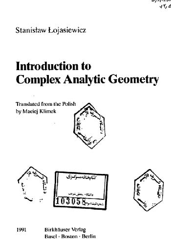 Introduction to Complex Analytic Geometry