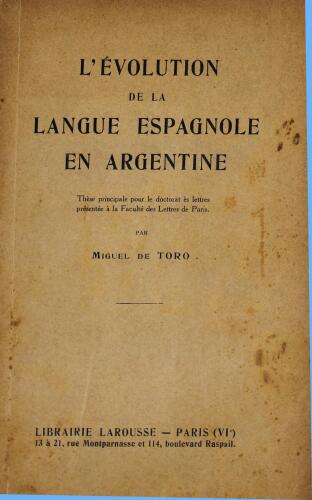 L'évolution de la langue espagnole en Argentine