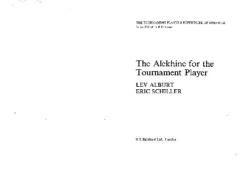 The Alekhine for the Tournament Player
