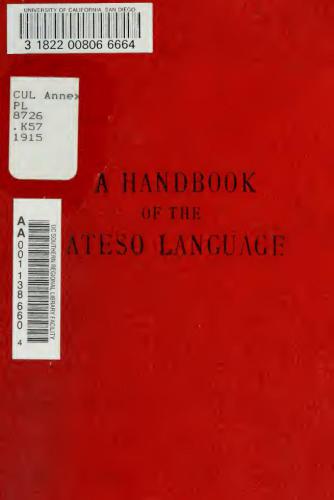 A Handbook of the Ateso Language