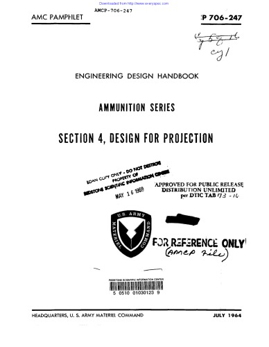 Engineering Design Handbook - Ammunition Series Section 4, Design for Projection