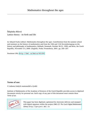 Lattice theory - its birth and life