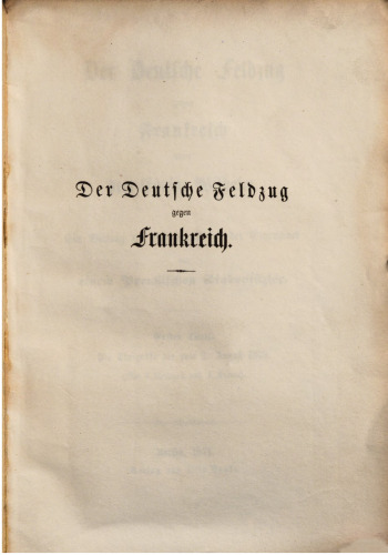 Die Ereignisse bis zum 8. August 1870