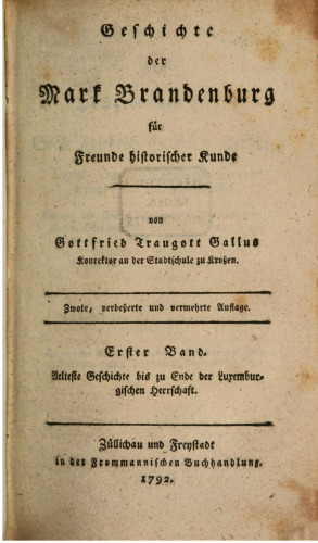 Älteste Geschichte bis zu Ende der luxemburgischen Herrschaft