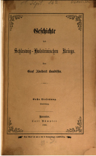 Geschichte des Schleswig-Holsteinischen Krieges