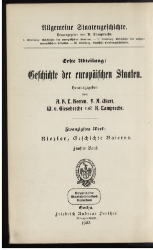Geschichte Baierns / von 1597-1651